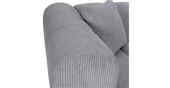 ECKSOFA Hellgrau Cord Zierkissen, Rücken echt  - Hellgrau/Schwarz, KONVENTIONELL, Kunststoff/Textil (250/162cm) - Carryhome