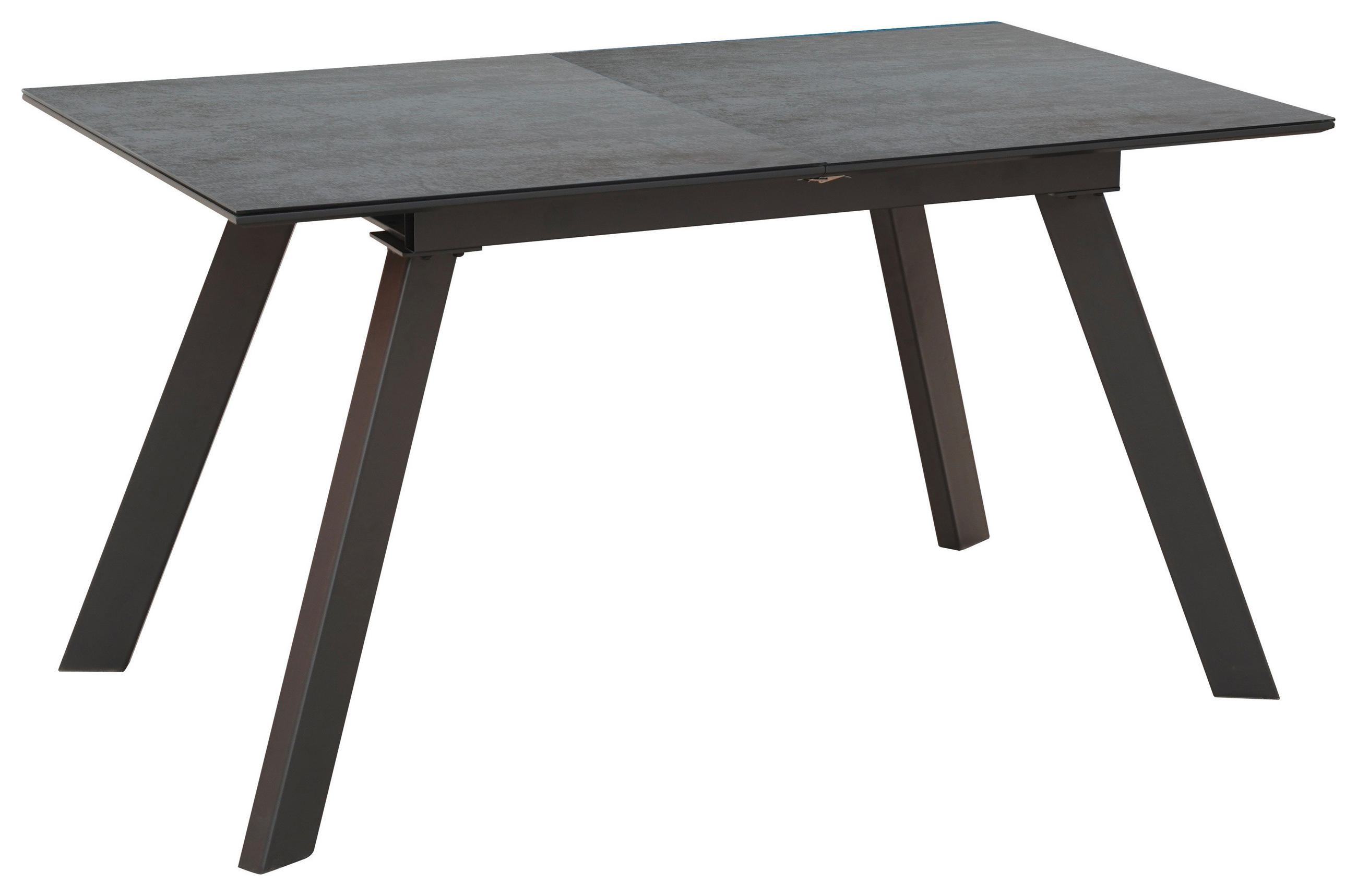 Masă din metal, sticlă, material pe bază de lemn, 140-180/80/76 cm,