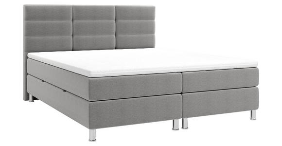 BOXBETT 180/200 cm  in Blau, Grau  - Chromfarben/Blau, KONVENTIONELL, Textil/Metall (180/200cm) - Carryhome