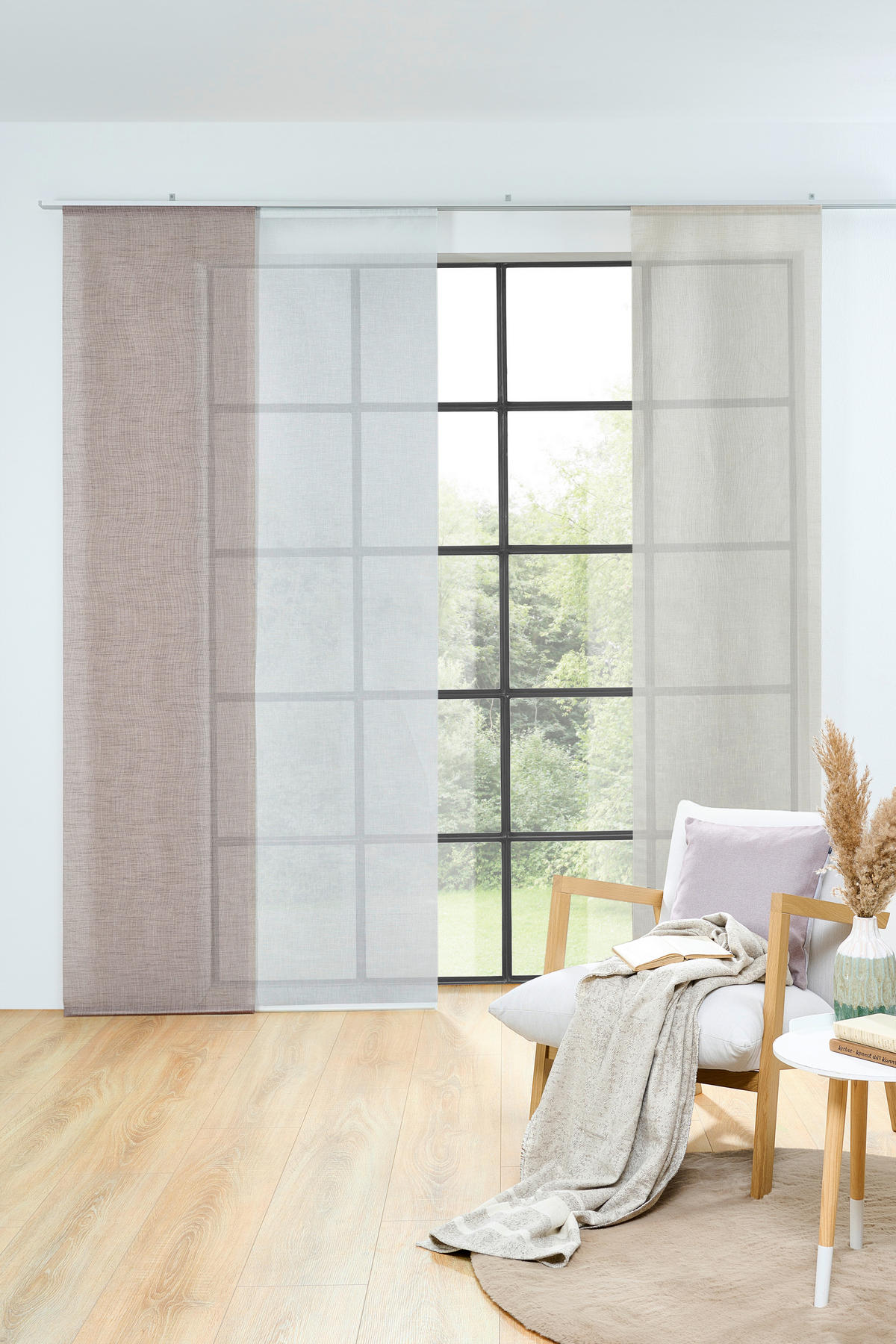FLÄCHENVORHANG in Weiss  - Weiss, Design, Textil (60/255cm) - Novel