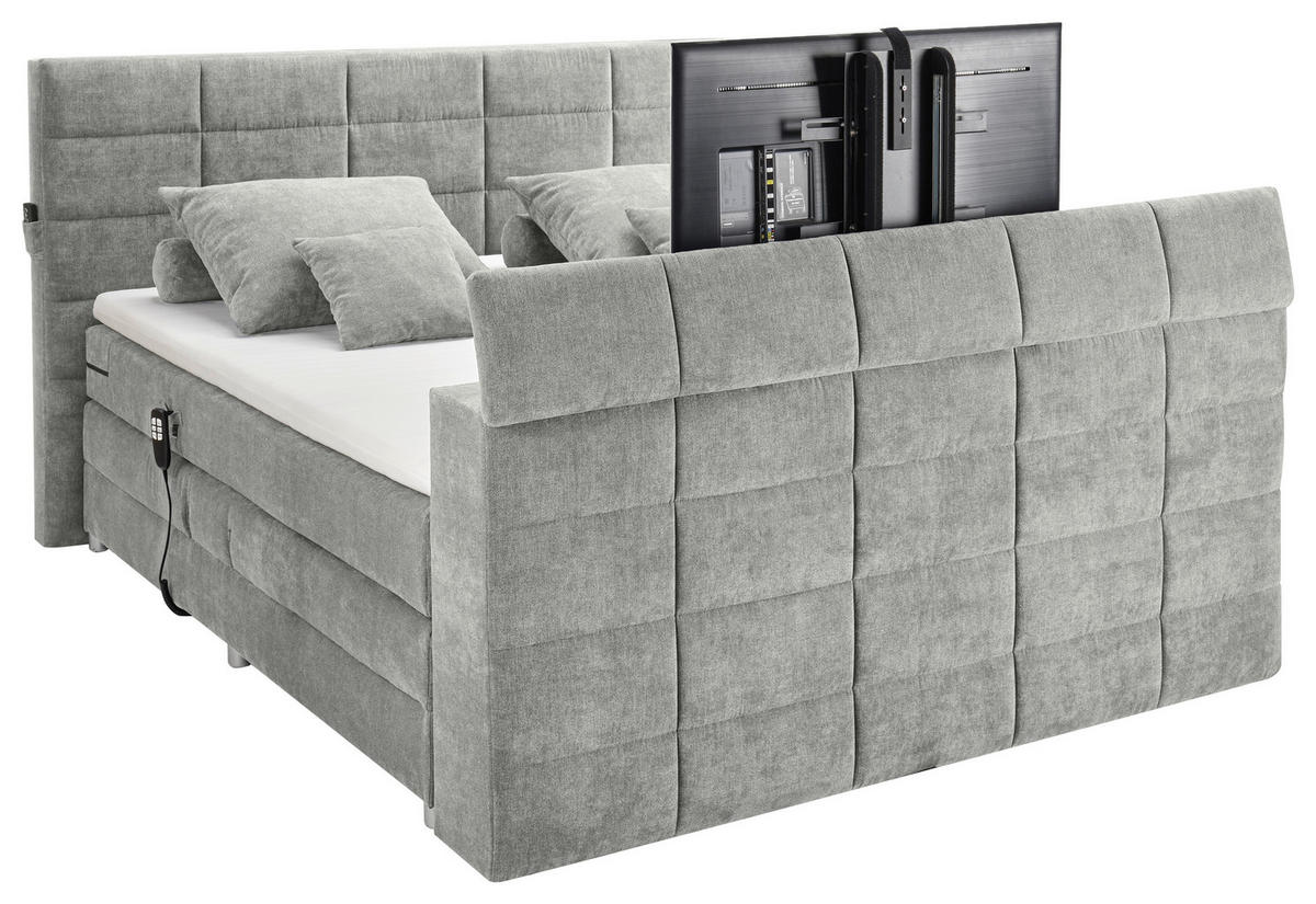 BOXSPRING-ÁGY 180/200 cm  iszap  - iszap, Konventionell, textil (180/200cm) - Carryhome