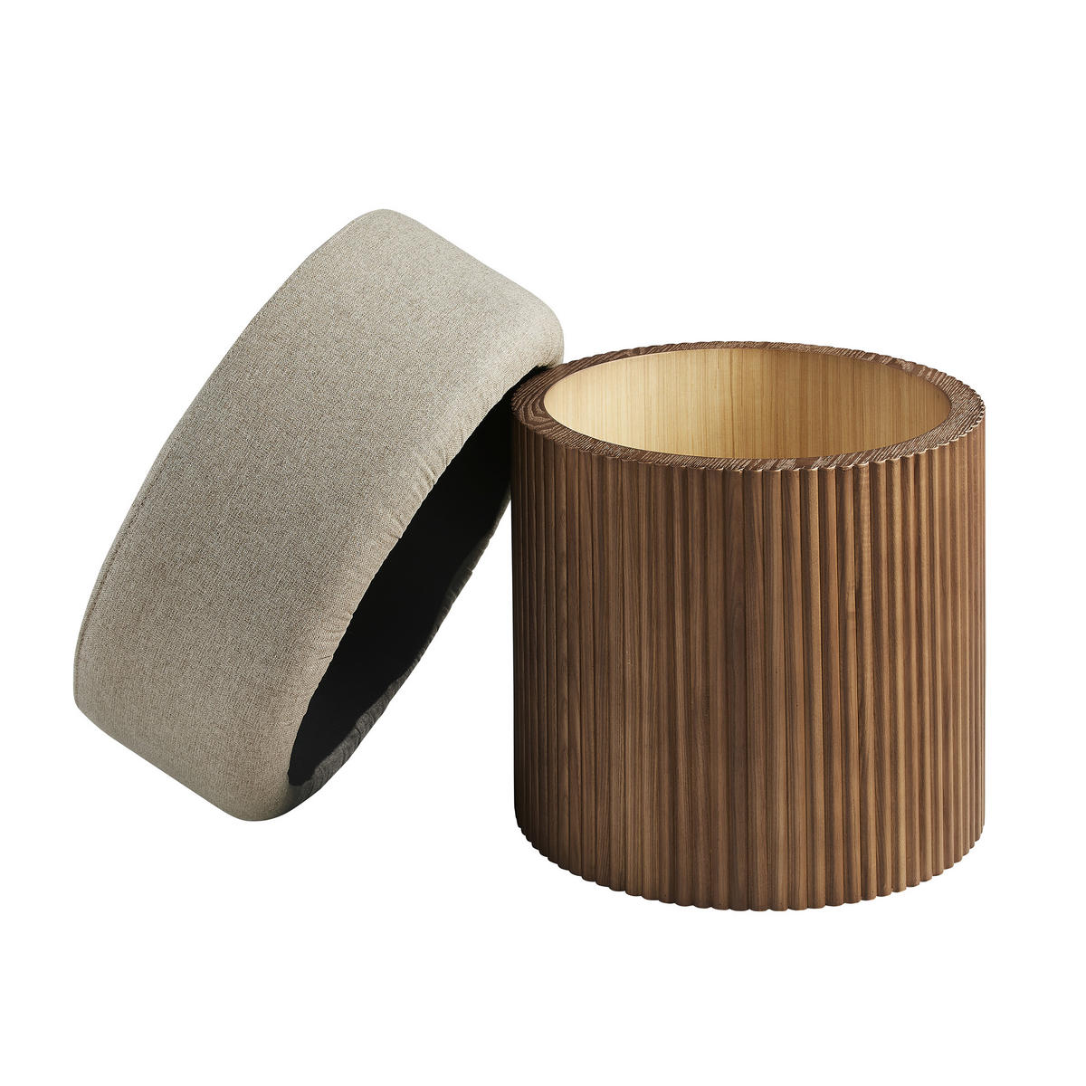 HOCKER Struktur Braun, Walnussfarben  - Walnussfarben/Braun, MODERN, Textil (50/43/50cm) - Livetastic