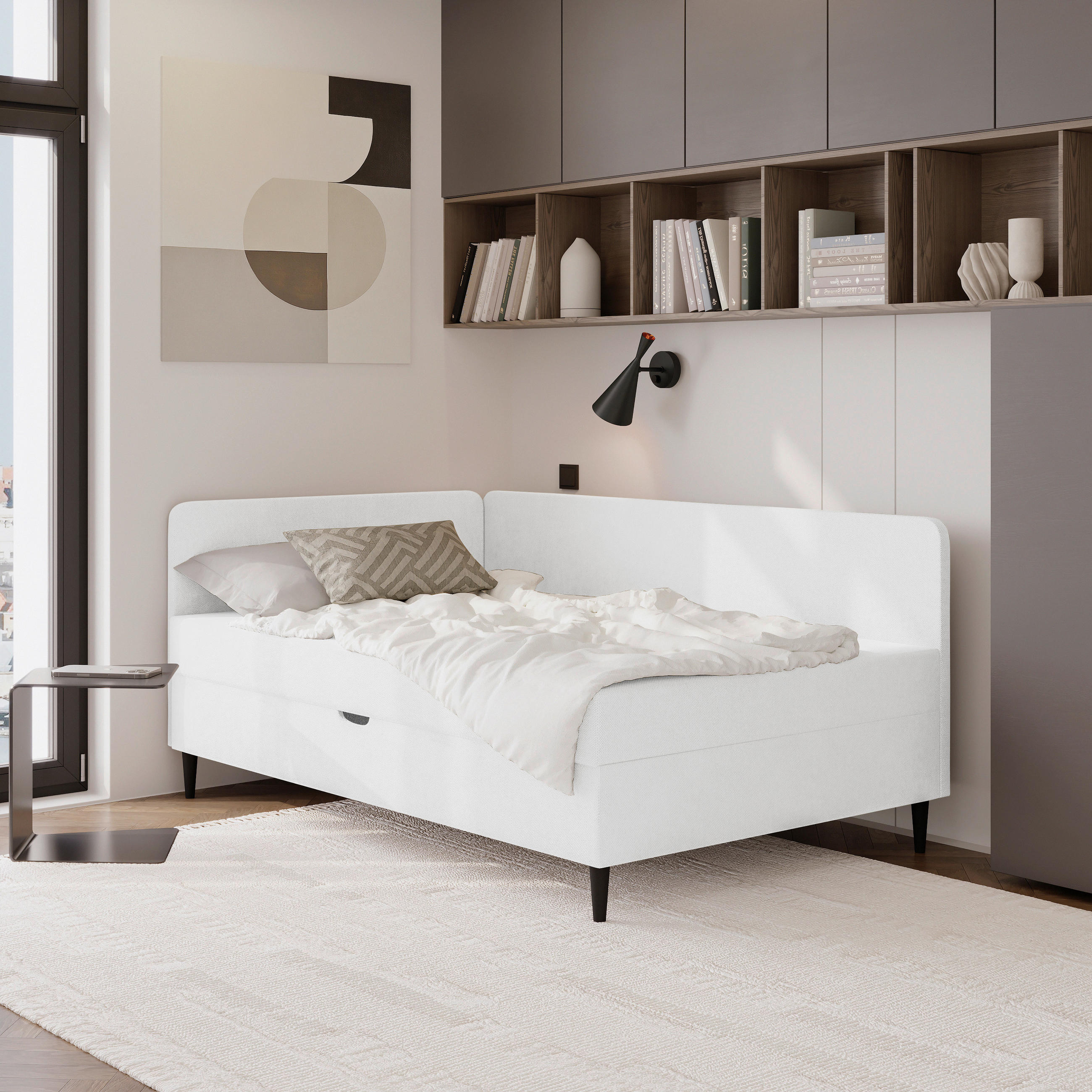 BOXBETT 90/200 cm  in Creme  - Creme, Konventionell, Textil (90/200cm) - P & B