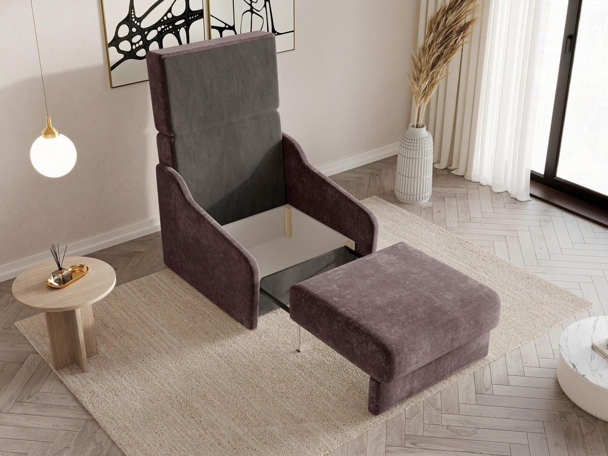 SCHLAFSESSEL FLY 80 Bordeaux  inkl.  - Bordeaux/Schwarz, Design, Kunststoff/Textil (96/86/115cm) - MID.YOU