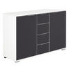 KOMMODE  in 130/83/41 cm  - Alufarben/Grau, Design, Glas/Holzwerkstoff (130/83/41cm) - Livetastic