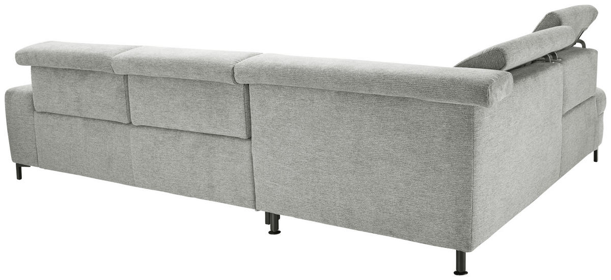 ECKSOFA Hellgrau Webstoff  - Hellgrau/Schwarz, KONVENTIONELL, Textil/Metall (220/314cm) - SetOne by Musterring