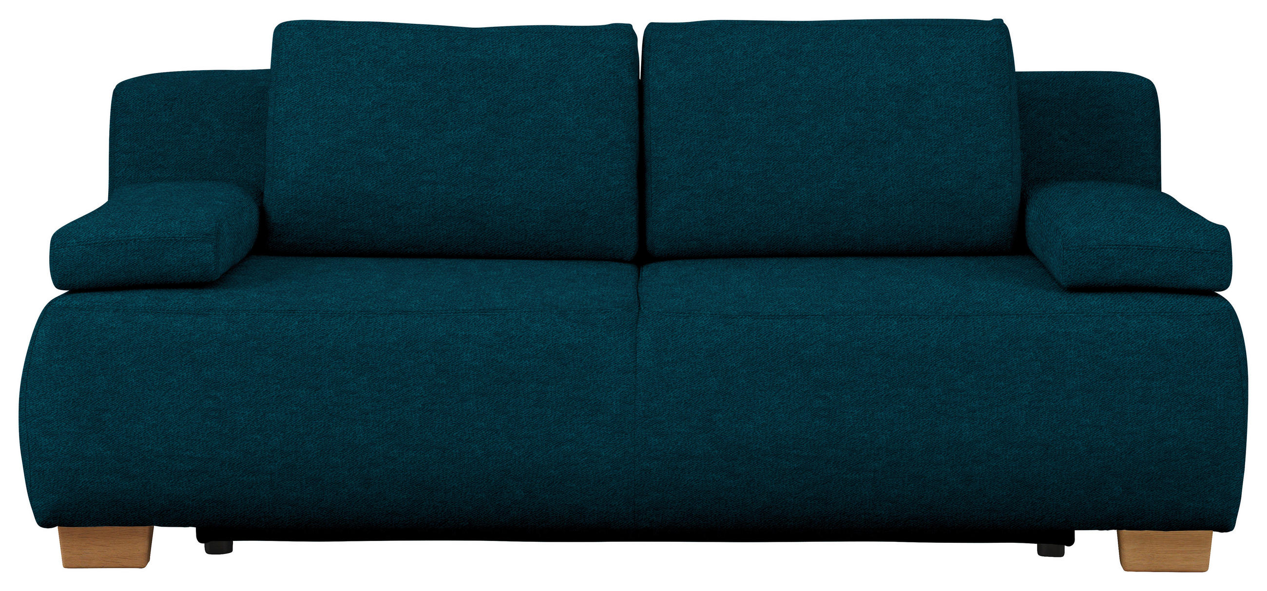 BOXSPRINGSOFA  in Webstoff Petrol Skandinavisch  - Petrol/Naturfarben, MODERN, Holz/Textil (205/93/108cm) - Venda