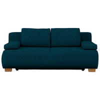 BOXSPRINGSOFA  in Webstoff Petrol Skandinavisch  - Petrol/Naturfarben, MODERN, Holz/Textil (205/93/108cm) - Venda