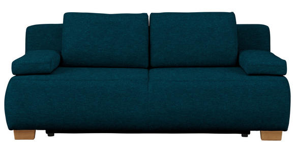 BOXSPRINGSOFA  in Webstoff Petrol Skandinavisch  - Petrol/Naturfarben, MODERN, Holz/Textil (205/93/108cm) - Venda