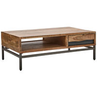 SOFFBORD i trä, metall  - grå/akaciefärgad, Klassisk, metall/trä (118/40/70cm) - Livetastic