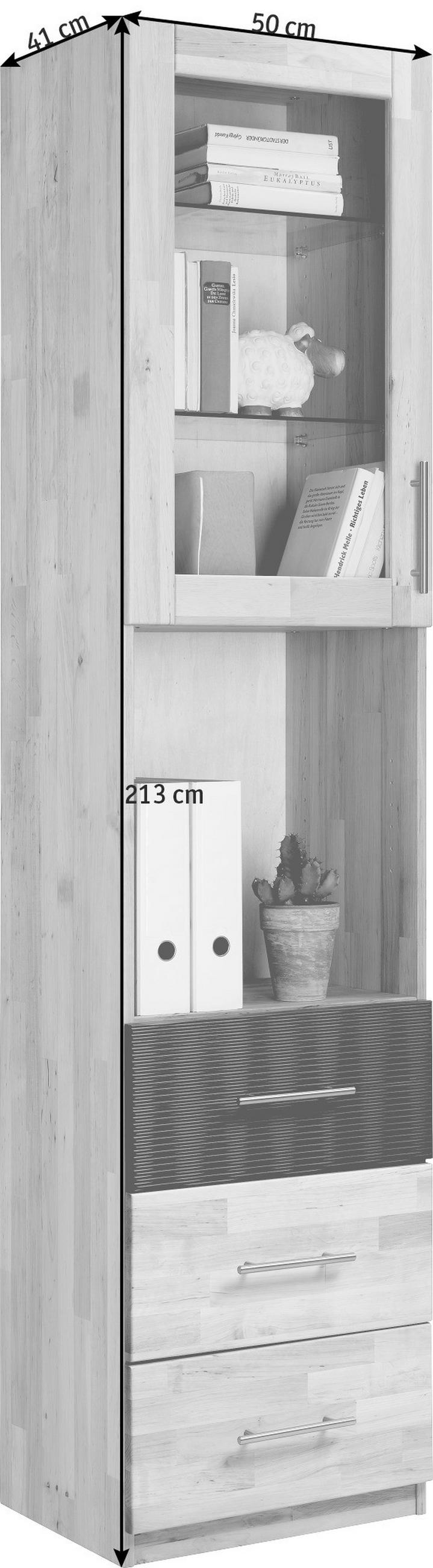 REGAL  50/213/41 cm Braun, Erlefarben  - Chromfarben/Erlefarben, Natur, Glas/Holz (50/213/41cm) - Linea Natura
