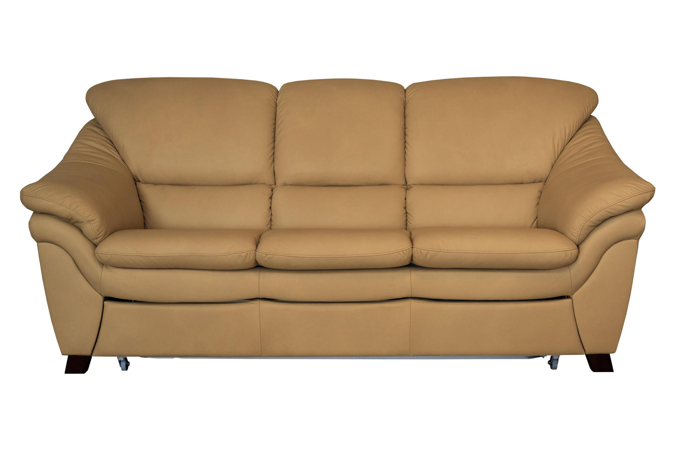 HÁROMÜLÉSES KANAPÉ bőr  - diófa színű, bőr/fa (202/96/102cm) - Andante