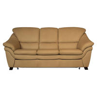 HÁROMÜLÉSES KANAPÉ bőr  - diófa színű, bőr/fa (202/96/102cm) - Andante