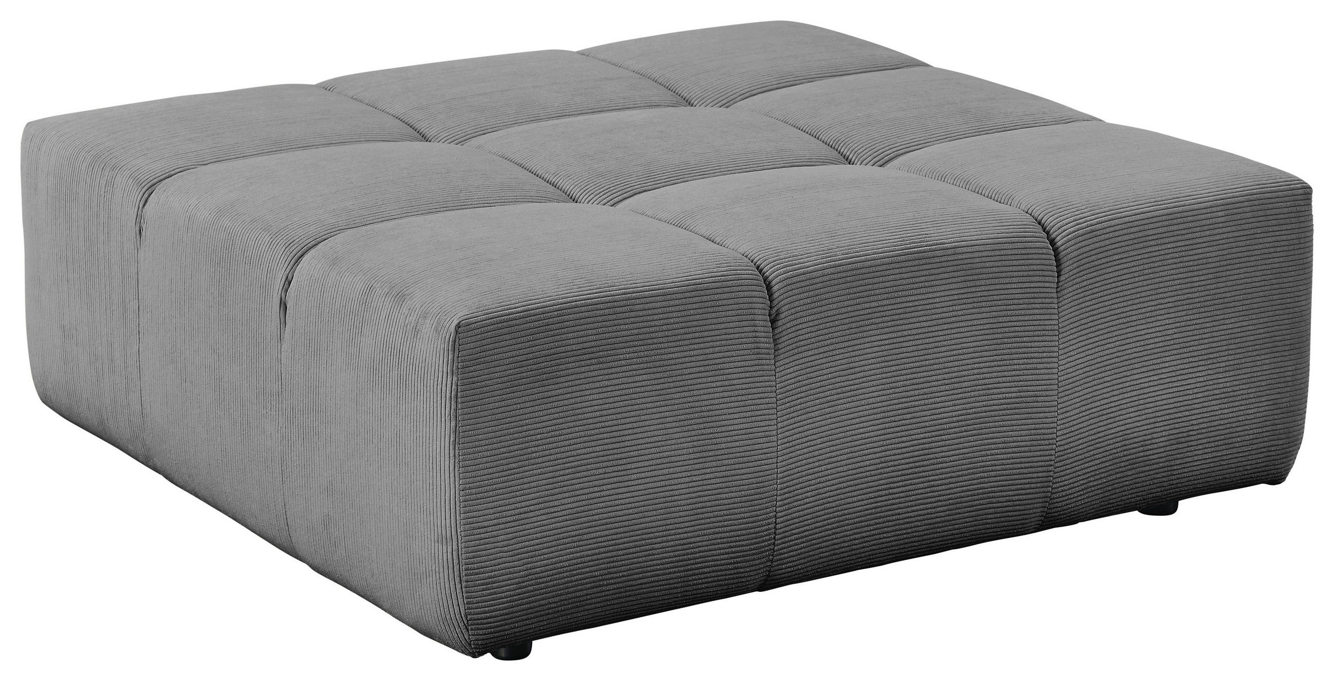 HOCKER Textil Grau  - Schwarz/Grau, Design, Kunststoff/Textil (107/39/107cm) - Hom`in