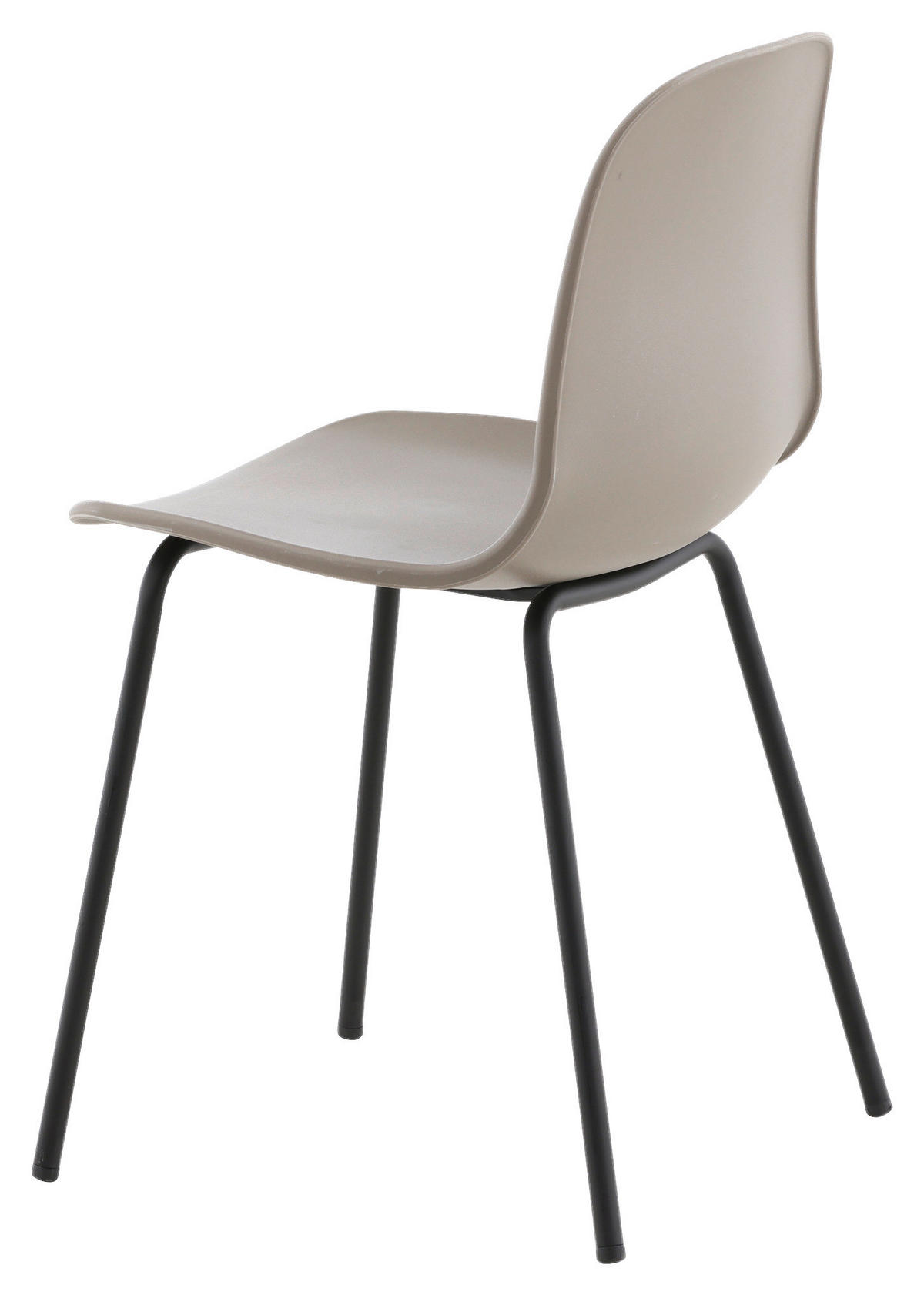 STUHL-SET 2 Stück  in Stahl matt  - Greige/Schwarz, Design, Kunststoff/Metall (49/82/48cm) - Livetastic