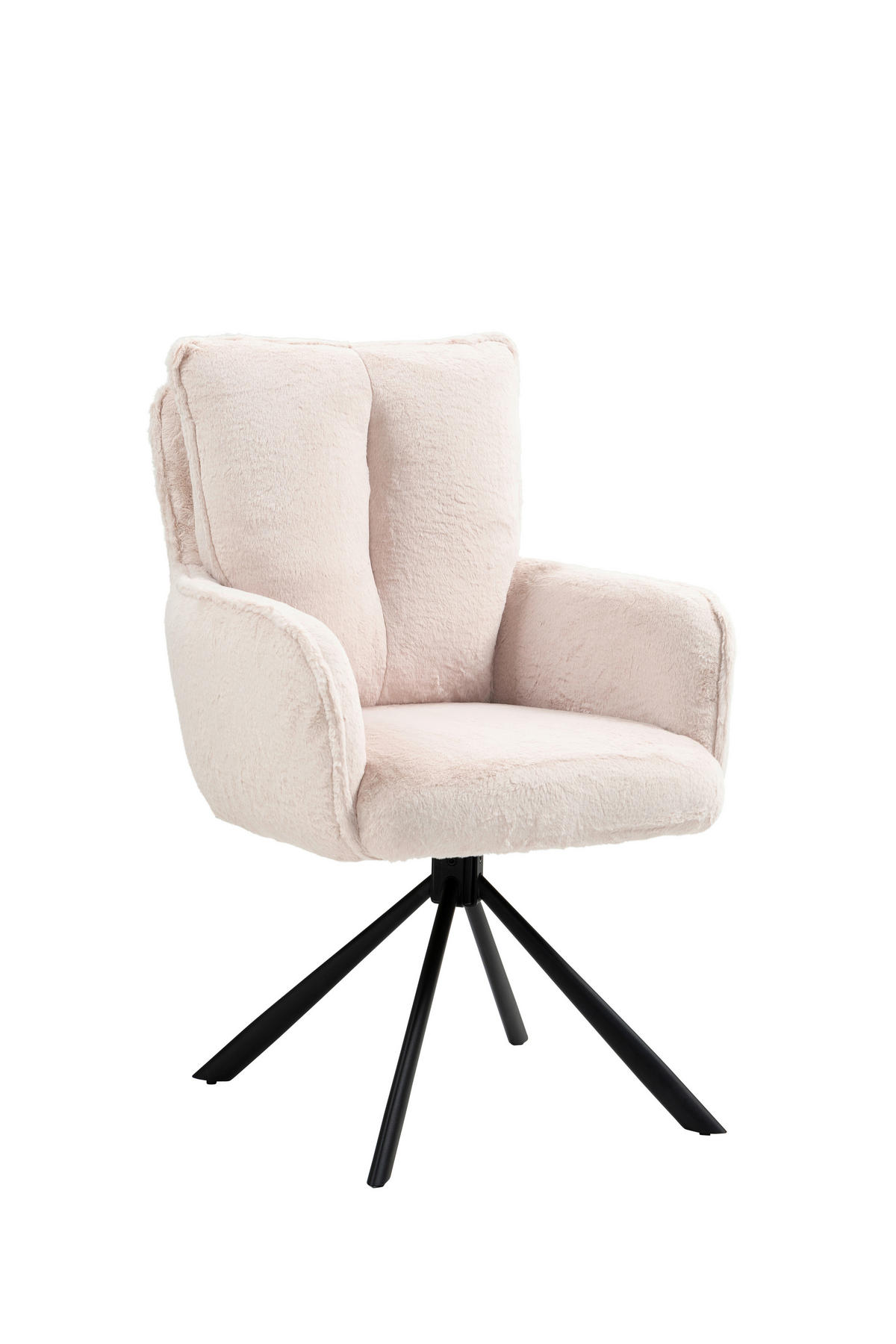 ARMLEHNSTUHL  in Eisen Plüsch  - Schwarz/Altrosa, Design, Textil/Metall (62/95/67cm) - Novel