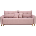 SCHLAFSOFA in Webstoff Rosa  - Eichefarben/Rosa, Design, Holz/Textil (227/98/113cm) - Carryhome
