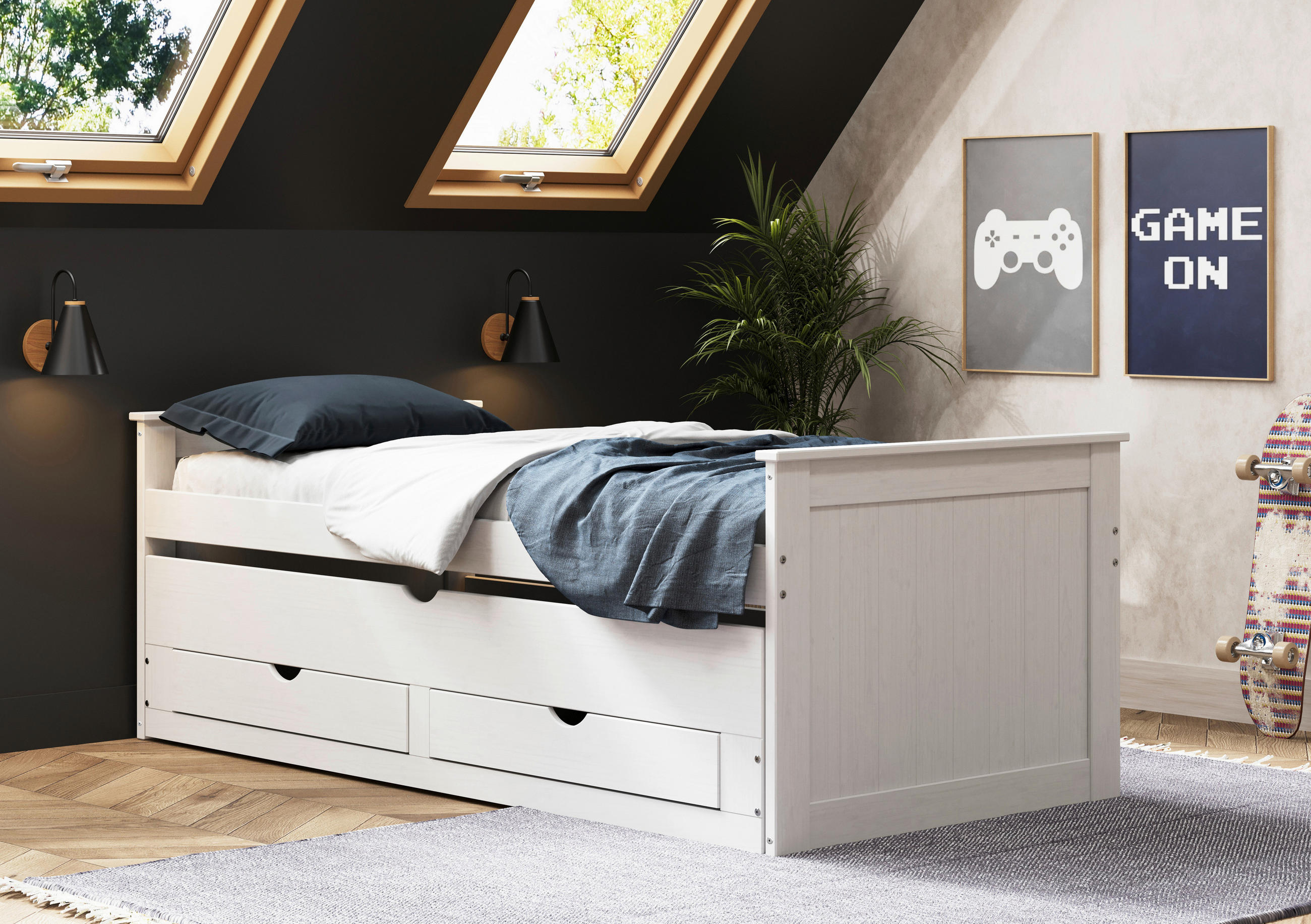 MID.YOU VÝSUVNÁ POSTEL, bílá