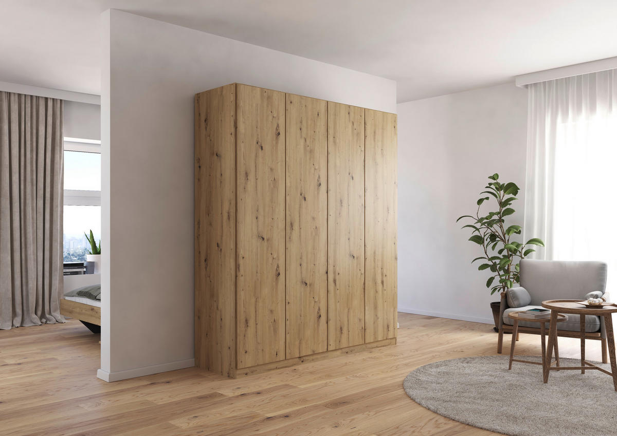 FALTTÜRENSCHRANK in Eiche Artisan  - Eiche Artisan, Holzwerkstoff (181/210/54cm) - Boxxx