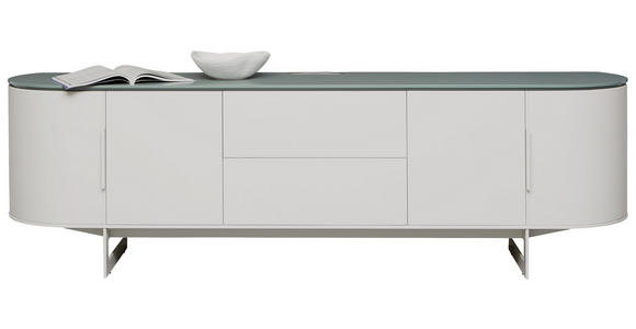 LOWBOARD 220/65/45 cm - Blau/Beige, Design, Holzwerkstoff/Metall (220/65/45cm) - Ambiente