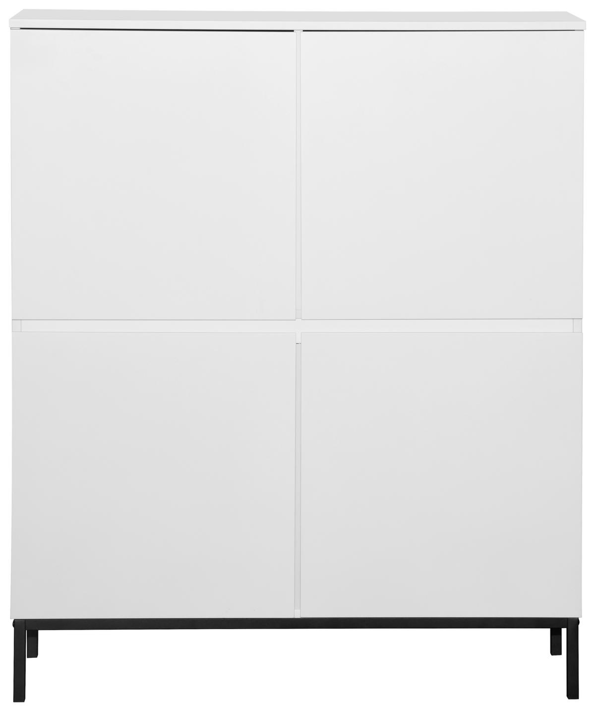 HIGHBOARD  in 100/122/35 cm  - Schwarz/Weiß, Design, Holzwerkstoff/Metall (100/122/35cm) - Hom`in