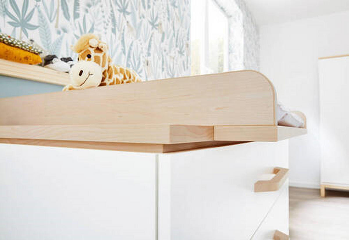 WICKELKOMMODE PINOLINO LIGHT Weiß, Ahornfarben  - Ahornfarben/Weiß, Design, Holz/Holzwerkstoff (115/98/56-78cm) - Pinolino