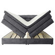 BOXSPRINGBETT 200/200 cm  in Grau  - Schwarz/Grau, KONVENTIONELL, Kunststoff/Textil (200/200cm) - Carryhome