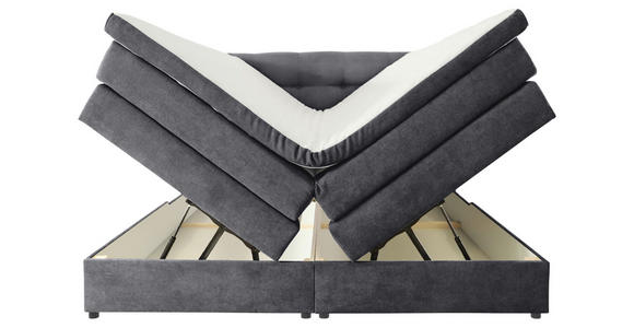 BOXSPRINGBETT 200/200 cm  in Grau  - Schwarz/Grau, KONVENTIONELL, Kunststoff/Textil (200/200cm) - Carryhome