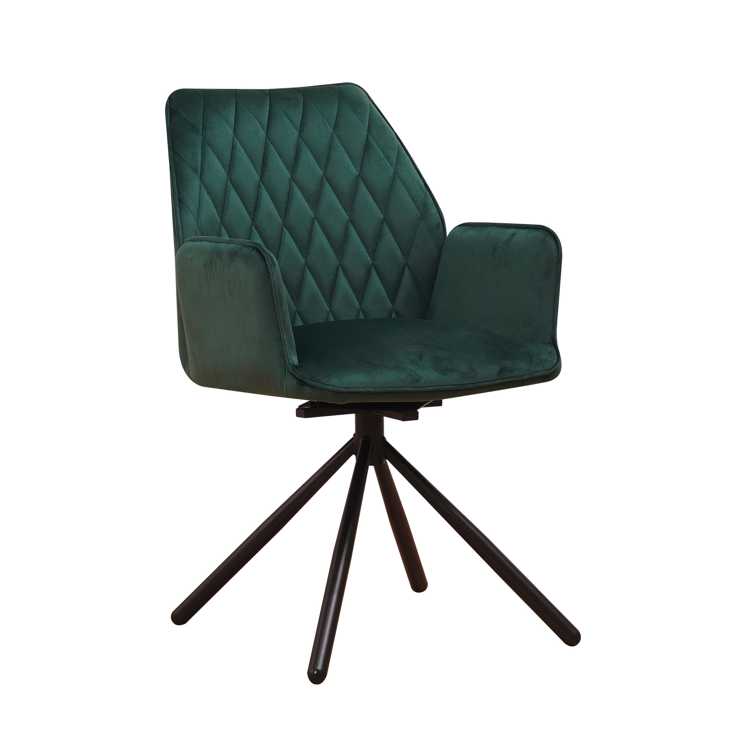 SADA ŽIDLÍ S PODRUČKAMI 2 kusy - černá/zelená, Moderní, kov/textil (57,5/92/52cm) - MID.YOU