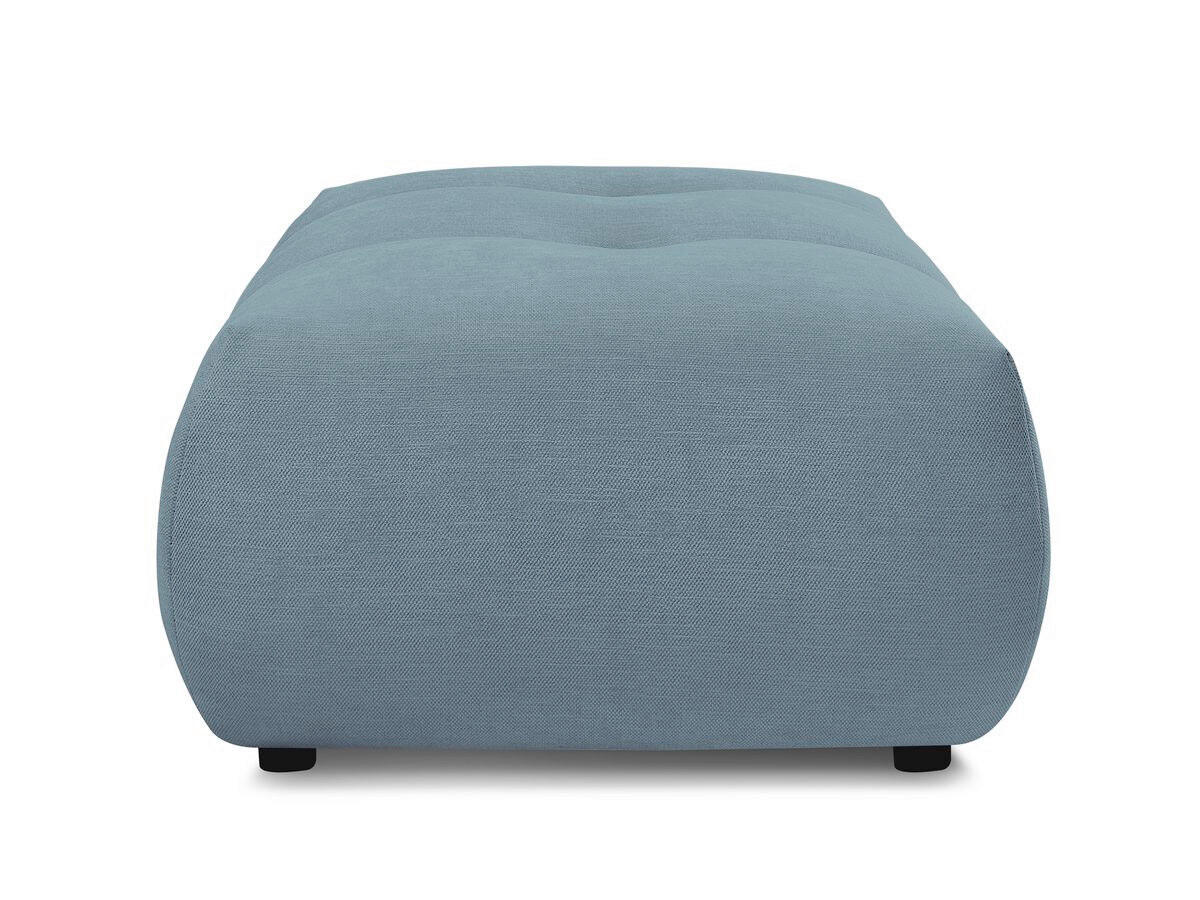 HOCKER FUJI  Leinenoptik Hellblau  - Schwarz/Hellblau, MODERN, Kunststoff/Textil (112/44/80cm)