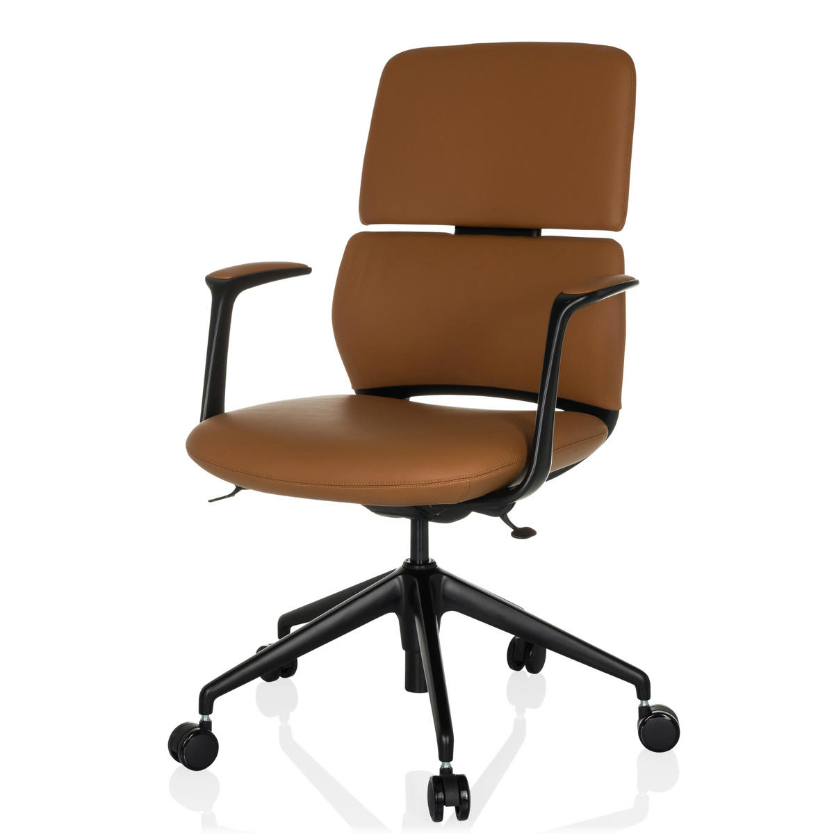 DREHSTUHL  - Schwarz, MODERN, Leder/Kunststoff (62/98-108/60cm) - MID.YOU