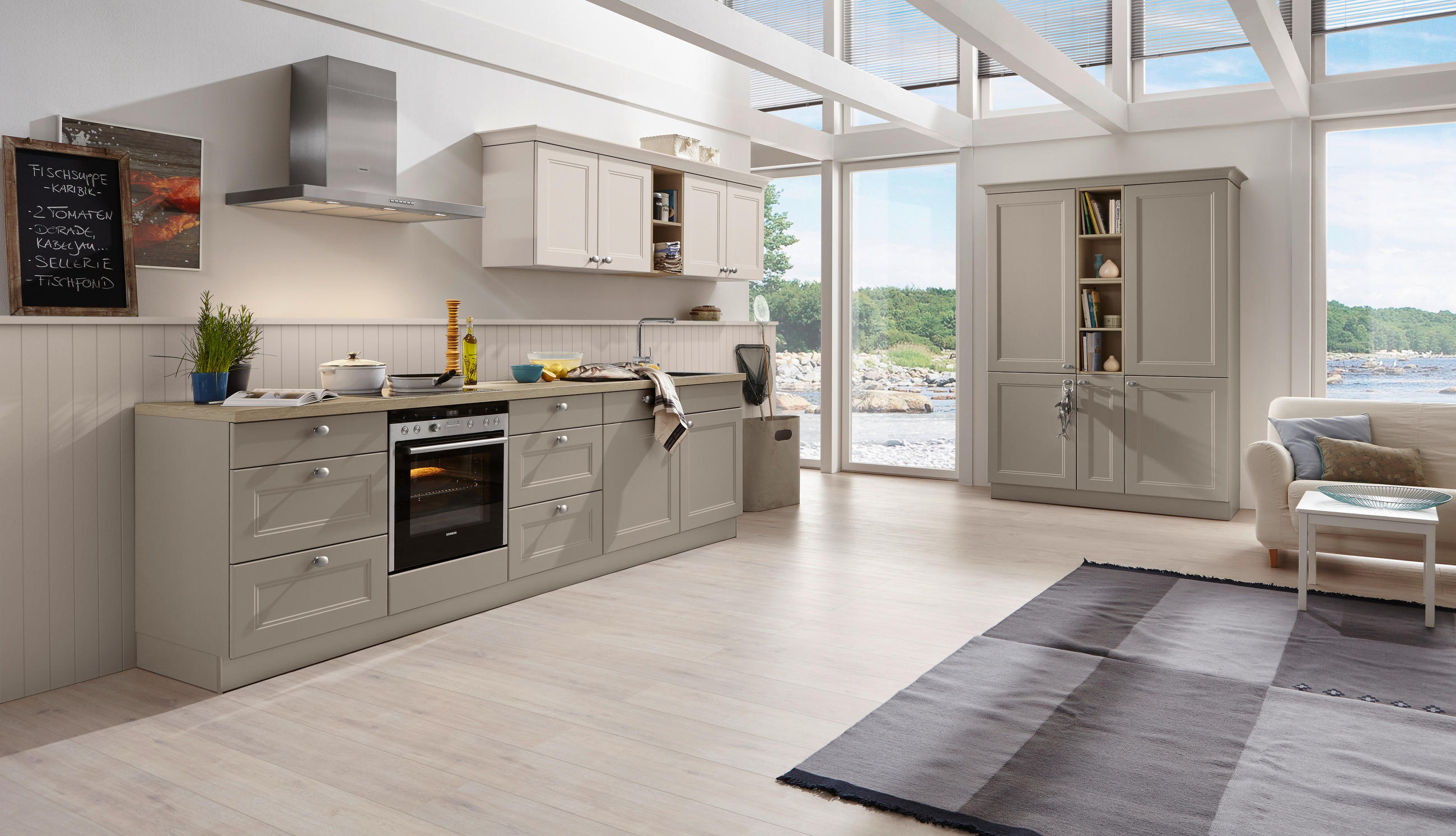 EINBAUKÜCHE WINDSOR LACK  - Greige/Weiß, Design, Holzwerkstoff/Kunststoff - Nolte Küchen