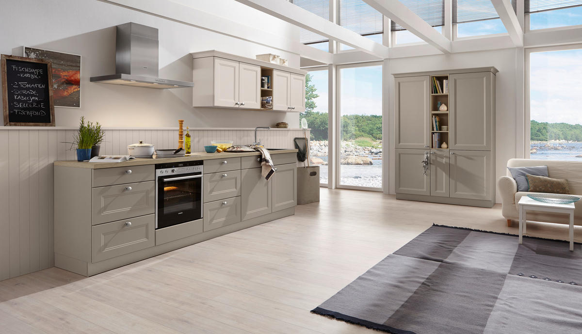 EINBAUKÜCHE WINDSOR LACK  - Greige/Weiß, Design, Holzwerkstoff/Kunststoff - Nolte Küchen