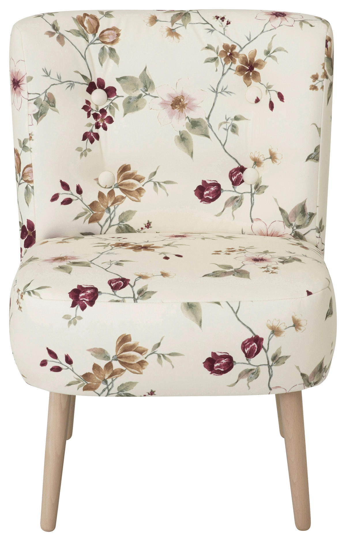 SESSEL in Flachgewebe Weiß  - Buchefarben/Weiß, Design, Holz/Textil (58/78/68cm) - Max Winzer