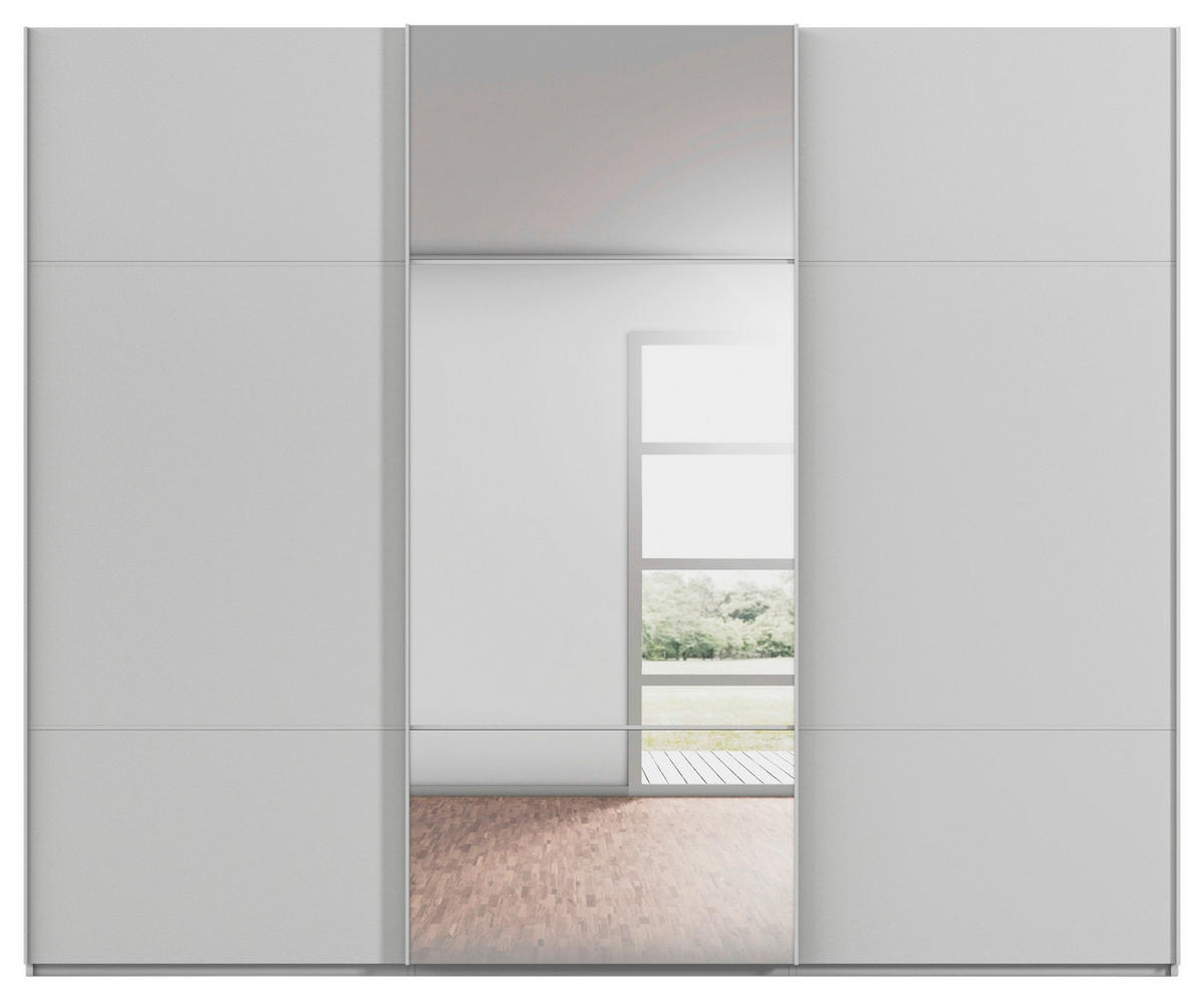 SCHWEBETÜRENSCHRANK in Grau  - Grau, Konventionell, Glas/Holzwerkstoff (301/223/68cm) - Novel