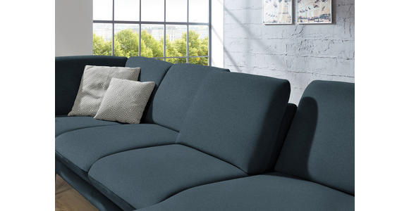 WOHNLANDSCHAFT in Webstoff Dunkelblau - Schwarz/Dunkelblau, Design, Textil/Metall (208/344/180cm) - Dieter Knoll
