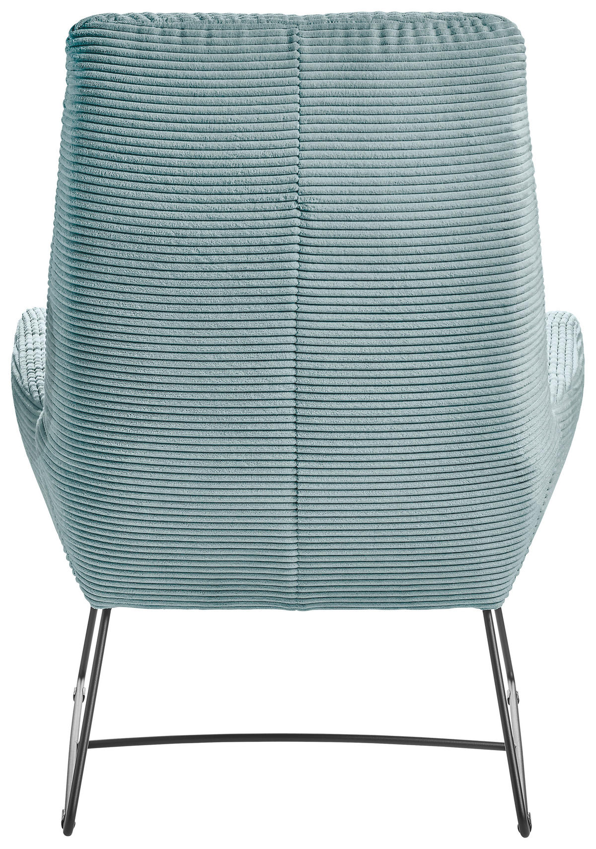 SESSEL in Cord Hellblau  - Schwarz/Hellblau, Design, Textil/Metall (82/102/81cm) - Hom`in