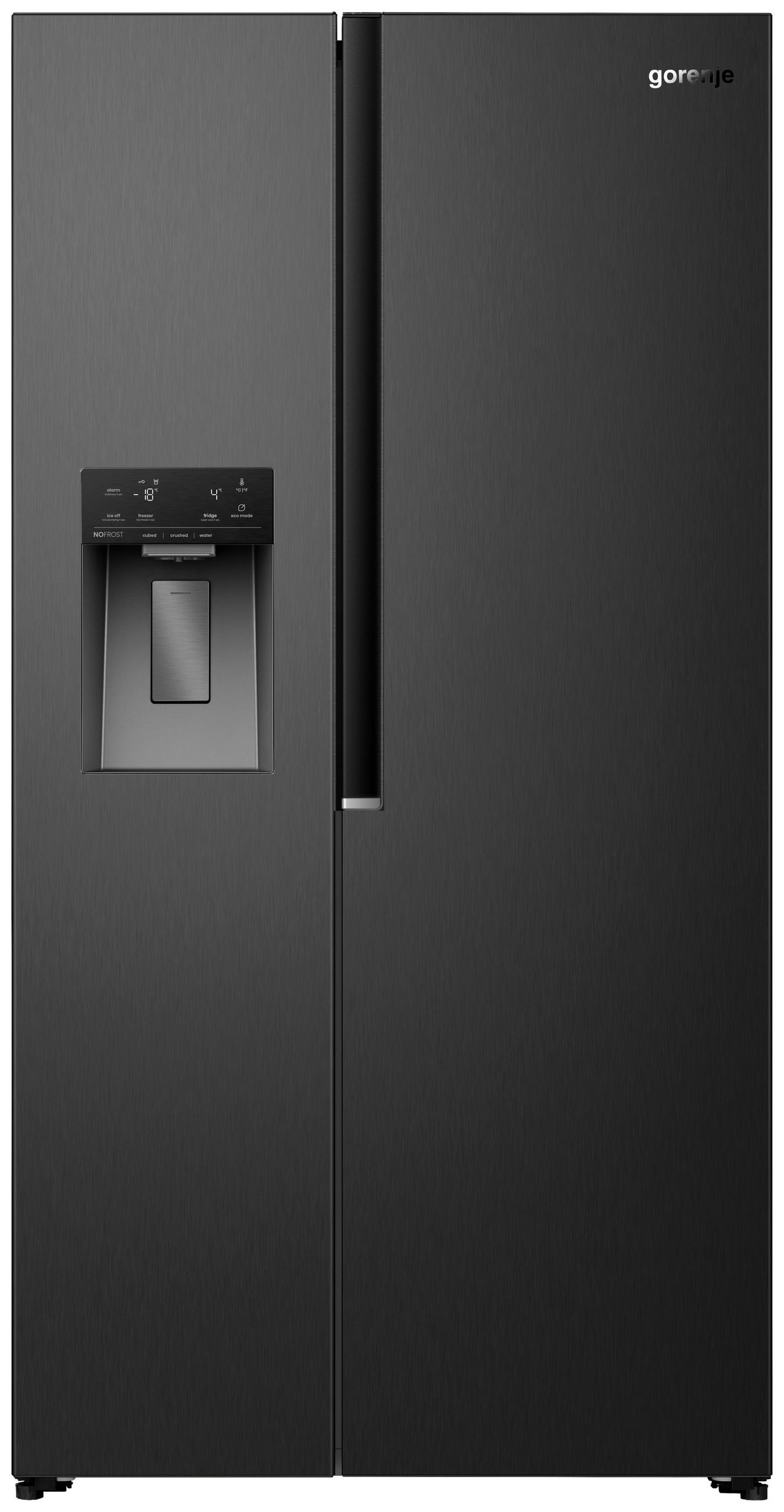 SIDE-BY-SIDE 91,1/178,6/62,4 cm NRS9E6BX  - Schwarz, Trend, Glas/Kunststoff (91,1/178,6/62,4cm) - Hisense