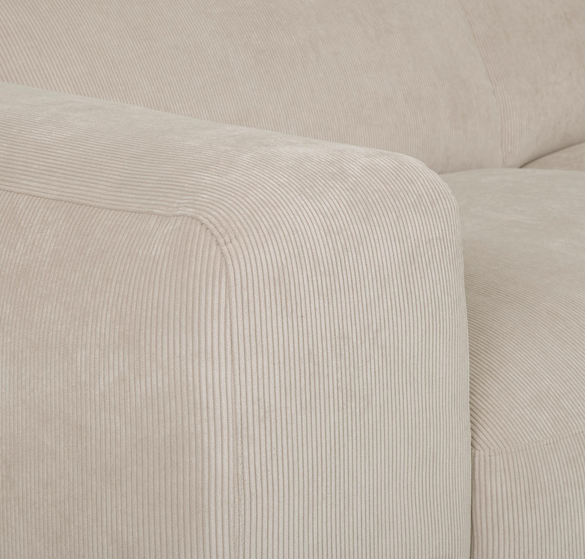 3-SITZER-SOFA Cord Beige  - Beige/Schwarz, Design, Kunststoff/Textil (247/75/104cm) - MID.YOU