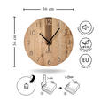 WANDUHR 36 cm   - Kastanieneichefarben/Schwarz, Basics, Holzwerkstoff/Kunststoff (36cm) - Ambia Home
