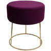 HOCKER Samt Beere  - Beere/Goldfarben, Design, Textil/Metall (35,5/40,5/35,5cm) - Echtwerk