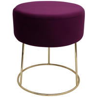 HOCKER Samt Beere  - Beere/Goldfarben, Design, Textil/Metall (35,5/40,5/35,5cm) - Echtwerk