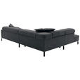ECKSOFA in Feincord Anthrazit 219/311 cm - Anthrazit/Schwarz, KONVENTIONELL, Textil/Metall (219/311cm) - Hom`in
