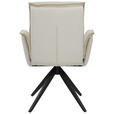 ARMLEHNSTUHL  Sitzfläche 360° drehbar, automatische Rückholfunktion Struktur Echtleder  Beige  - Beige/Schwarz, Design, Leder/Textil (63/89/65cm) - Novel