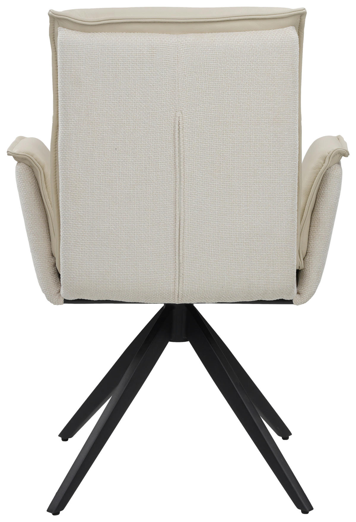 ARMLEHNSTUHL  in Struktur Echtleder pigmentiert  - Beige/Schwarz, Design, Leder/Textil (63/89/65cm) - Novel