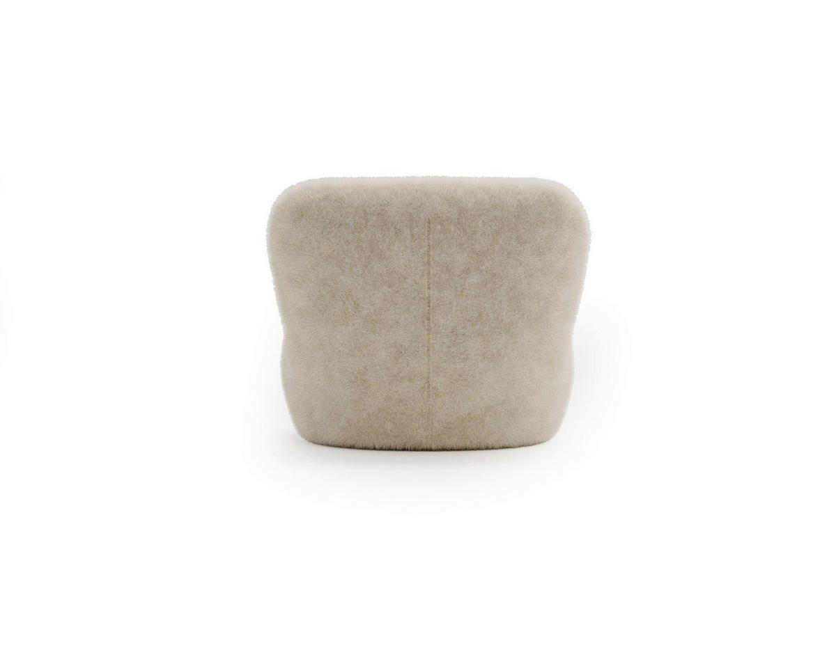 SESSEL Teddystoff Creme  - Creme/Schwarz, Design, Holz/Textil (76/70/70cm) - Livetastic