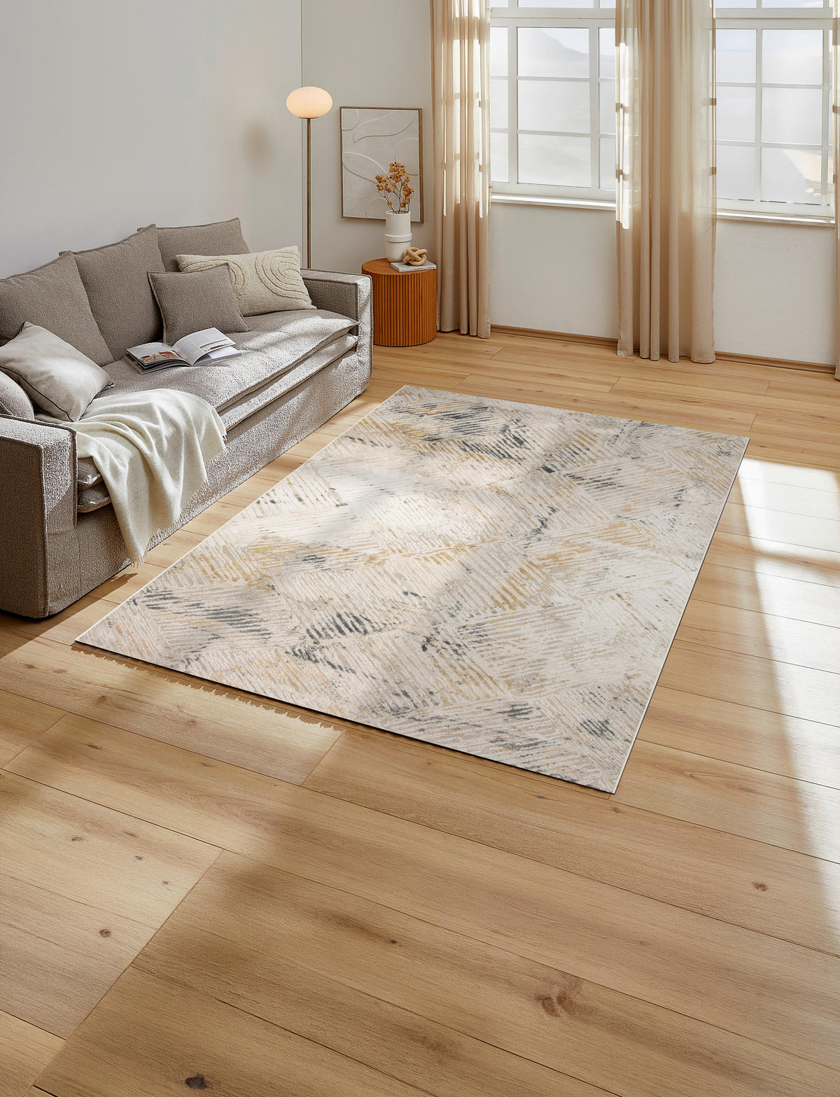 TKANÝ KOBEREC, 160/230 cm krémová, sivá - sivá/krémová, Design, textil (160/230cm) - Dieter Knoll