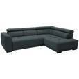 ECKSOFA in Struktur Dunkelgrau  284/205 cm  - Dunkelgrau/Schwarz, Design, Kunststoff/Textil (284/205cm) - Xora