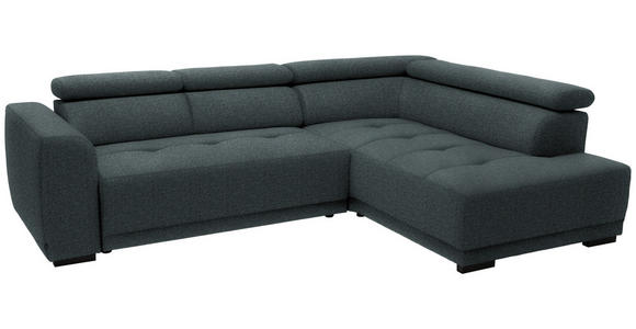 ECKSOFA in Struktur Dunkelgrau 284/205 cm - Dunkelgrau/Schwarz, Design, Kunststoff/Textil (284/205cm) - Xora