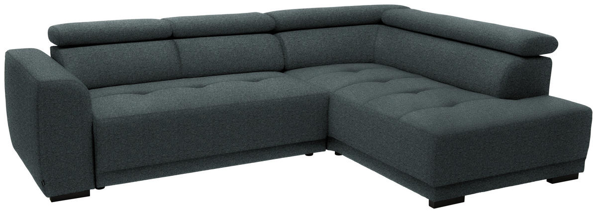 ECKSOFA in Struktur Dunkelgrau  284/205 cm  - Dunkelgrau/Schwarz, Design, Kunststoff/Textil (284/205cm) - Xora
